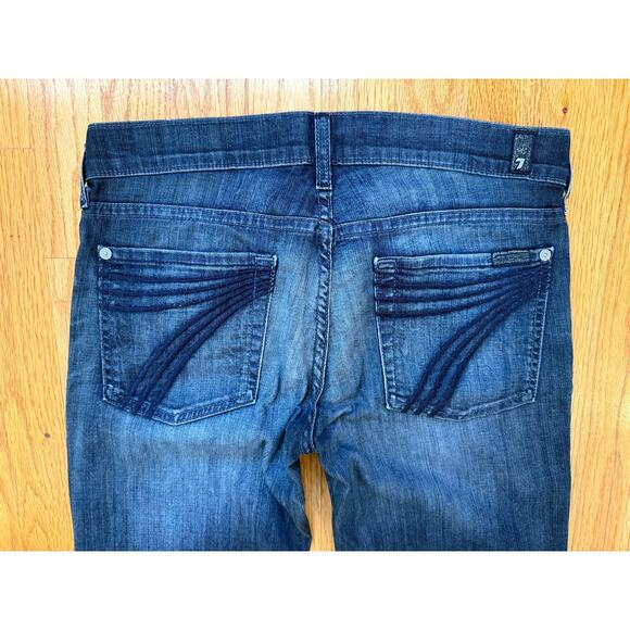7 FOR ALL MANKIND crop dojo jeans size 27 dark wash cotton - Picture 8 of 10